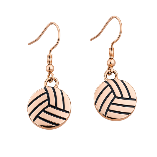 Volleyball Earrings - Rose Gold