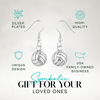 Volleyball charm earrings shown with text highlighting perfect gift idea