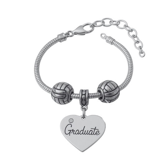 Volleyball Graduation Beaded Bracelet