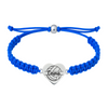 Royal blue volleyball bracelet featuring engraved heart charm