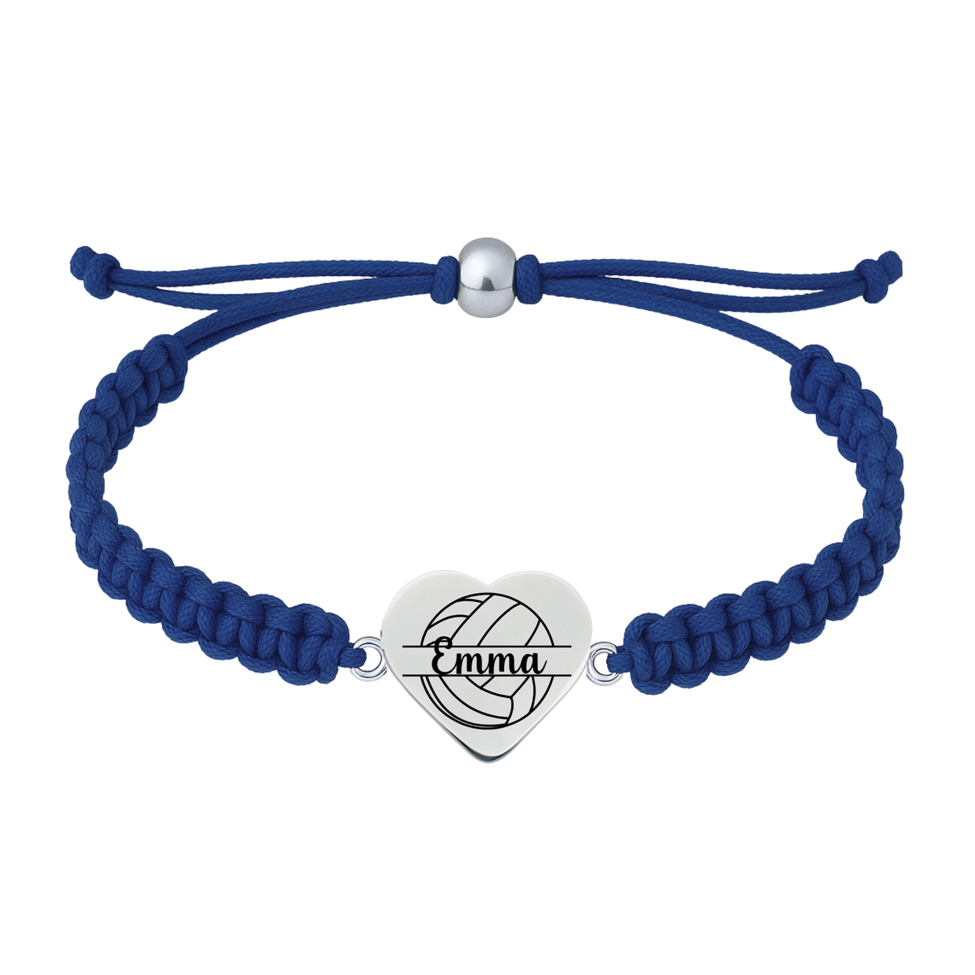 Personalized Volleyball Heart Rope Bracelet