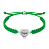 Kelly green bracelet with custom name on heart-shaped volleyball charm