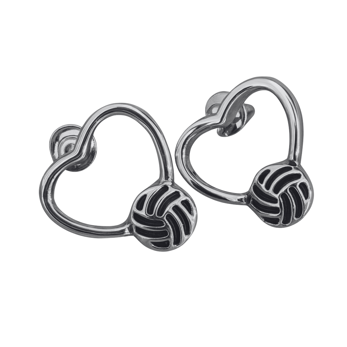 Volleyball Heart Stud Earrings
