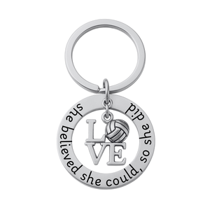 Volleyball Keychain- She Believed She Could So She Did