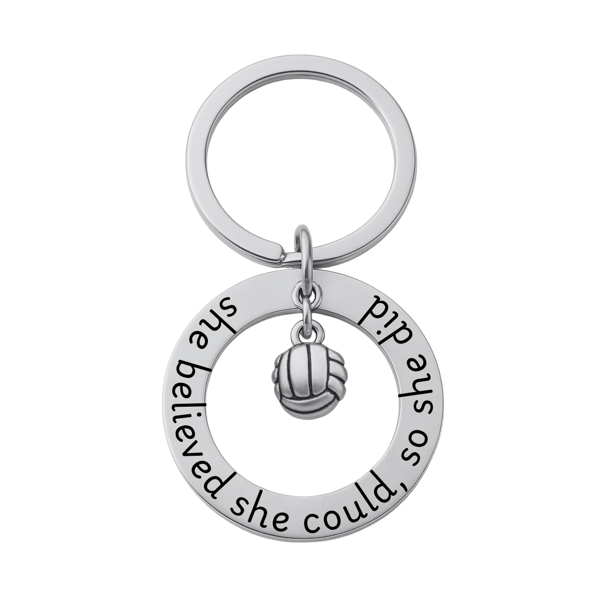 Volleyball Keychain- She Believed She Could So She Did