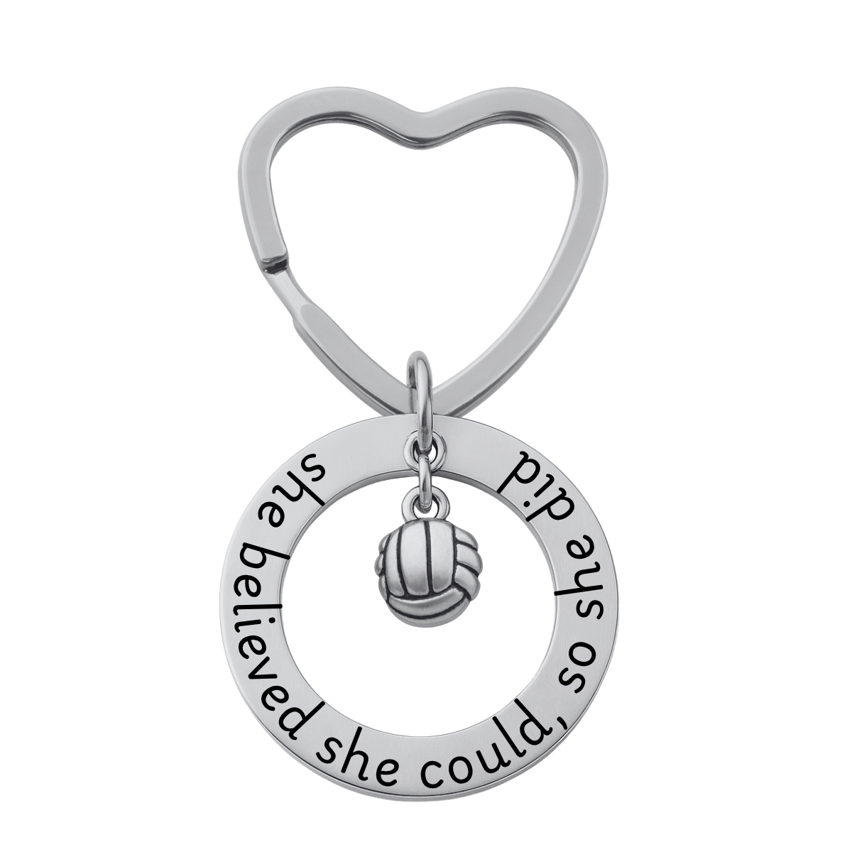 Volleyball Keychain- She Believed She Could So She Did