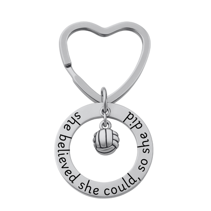 Volleyball Keychain- She Believed She Could So She Did