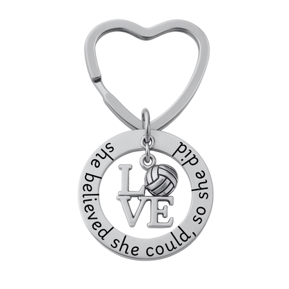 Volleyball Keychain- She Believed She Could So She Did