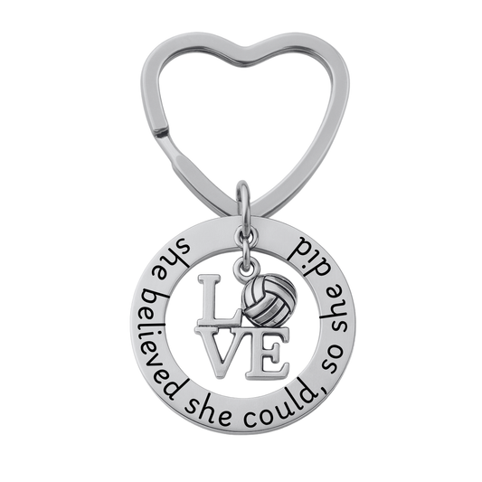 Volleyball Keychain- She Believed She Could So She Did
