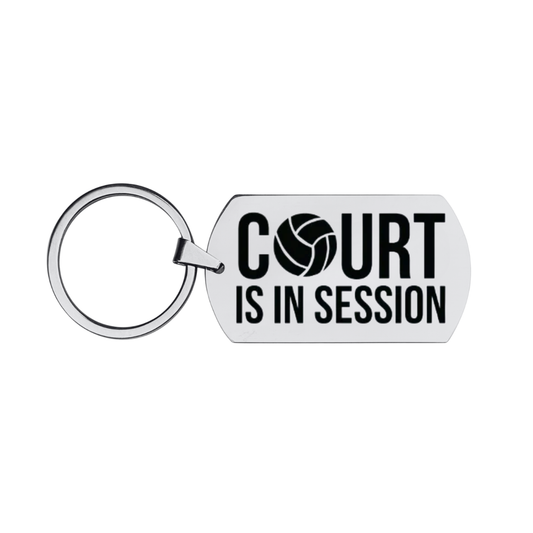 Volleyball Keychain -Court is in Session