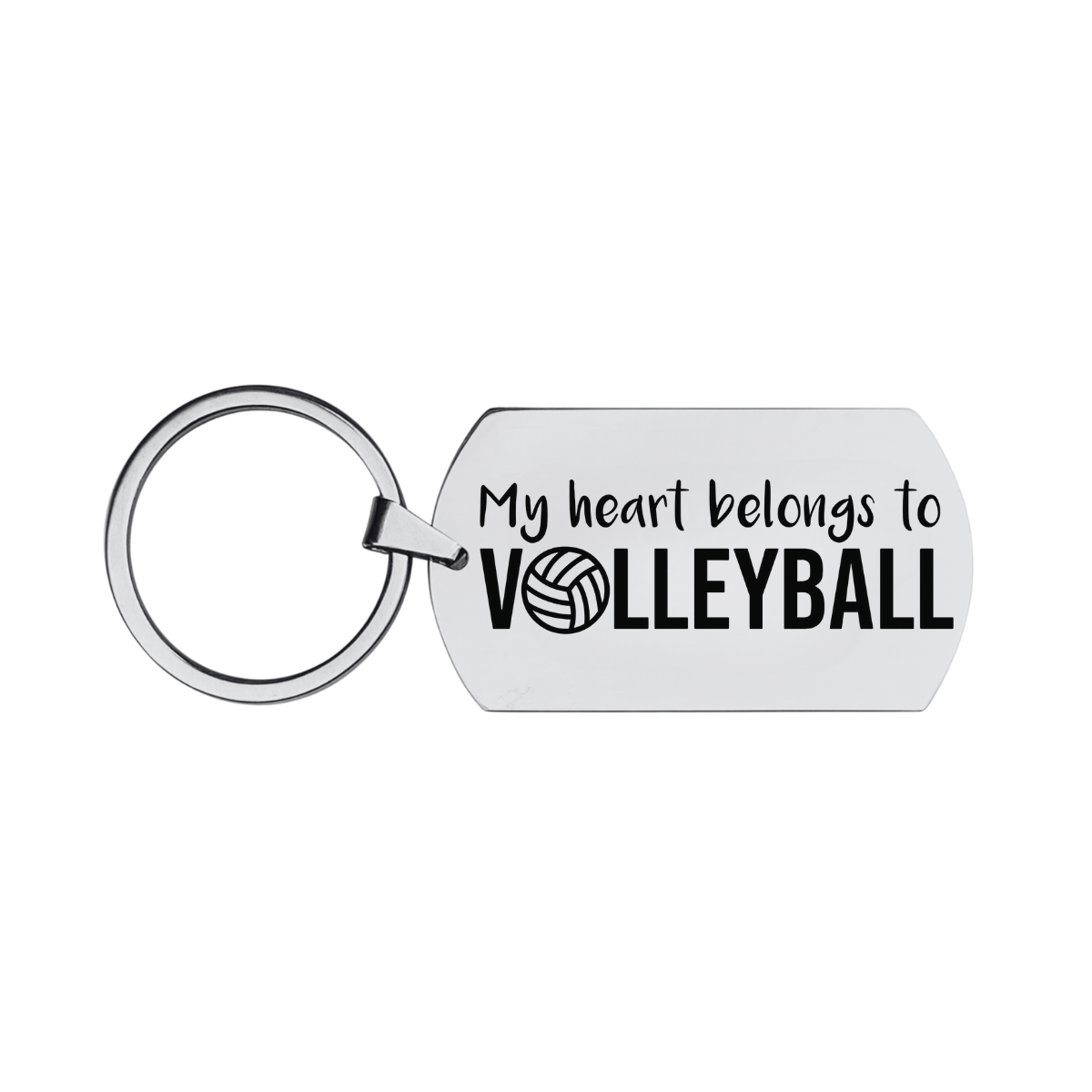 Volleyball Keychain -My Heart Belongs to Volleyball