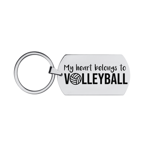 Volleyball Keychain -My Heart Belongs to Volleyball