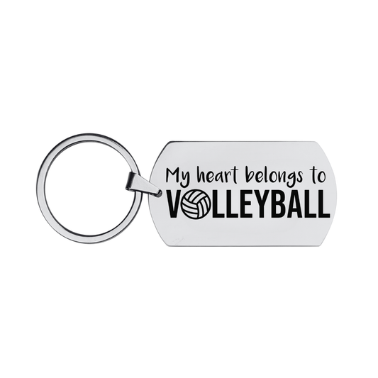 Volleyball Keychain -My Heart Belongs to Volleyball