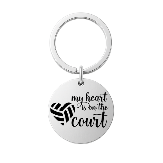 Volleyball Keychain - Heart is on the Court