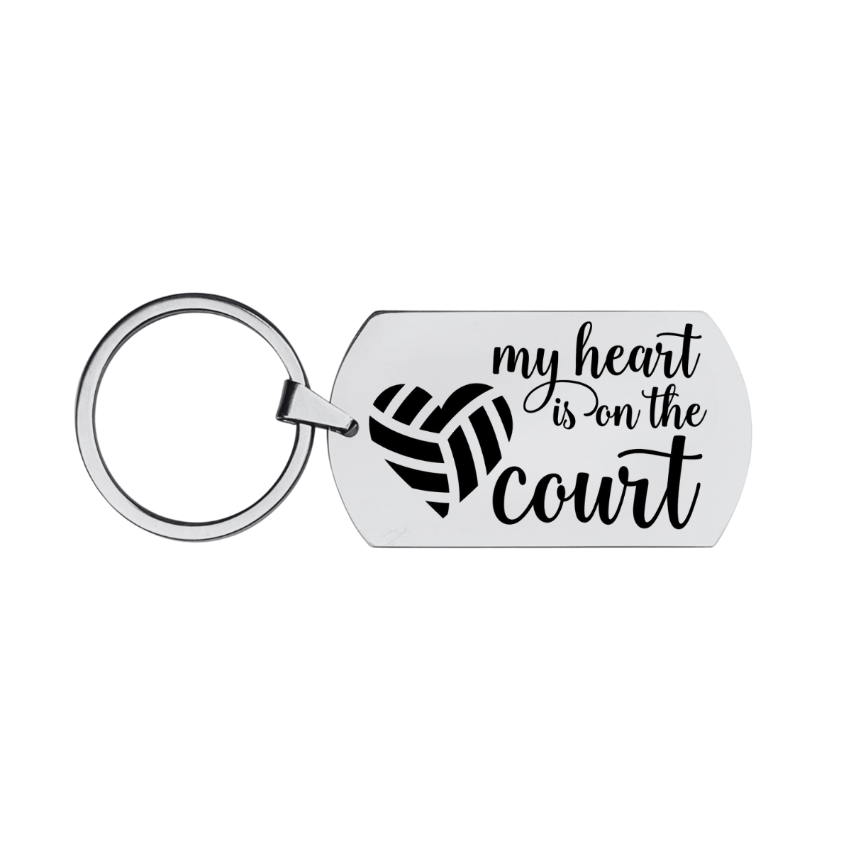 Volleyball Keychain - Heart is on the Court