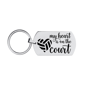 Volleyball Keychain - Heart is on the Court