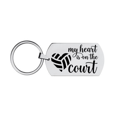 Volleyball Keychain - Heart is on the Court