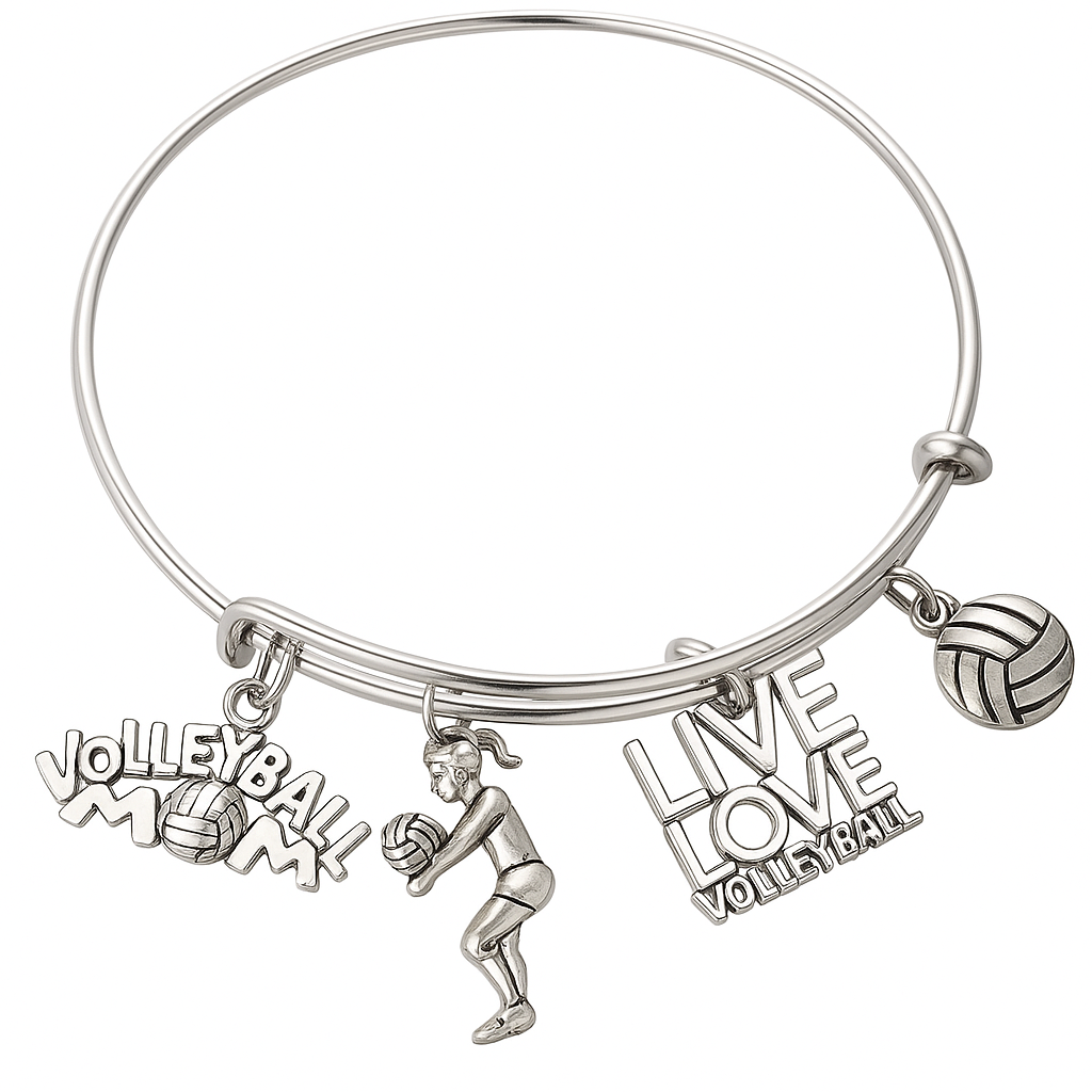 Volleyball Mom Bangle Bracelet