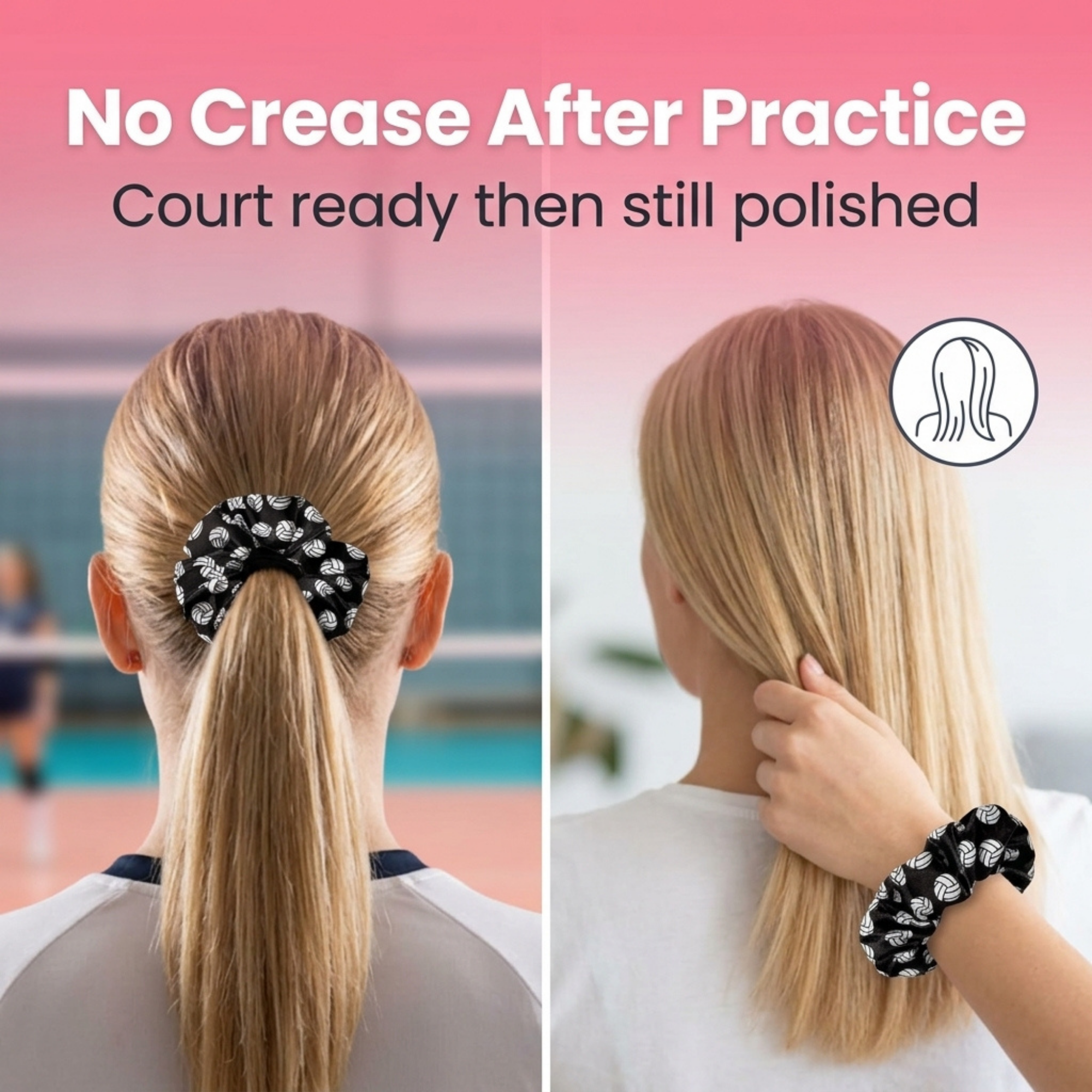 Volleyball Premium Velvet Scrunchie