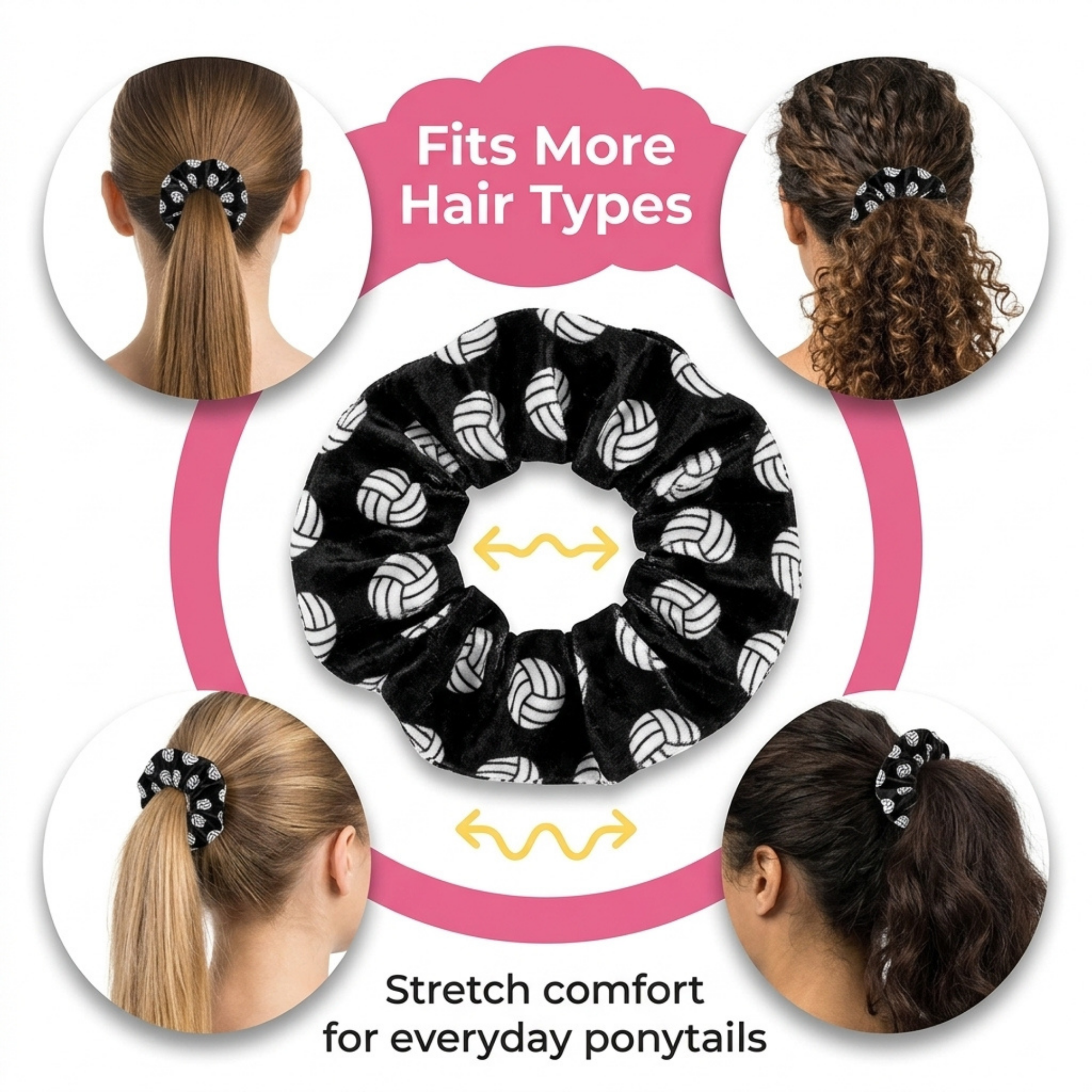 Volleyball Premium Velvet Scrunchie