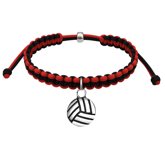 Volleyball Charm Multi Colored Rope Bracelet - Pick Colors
