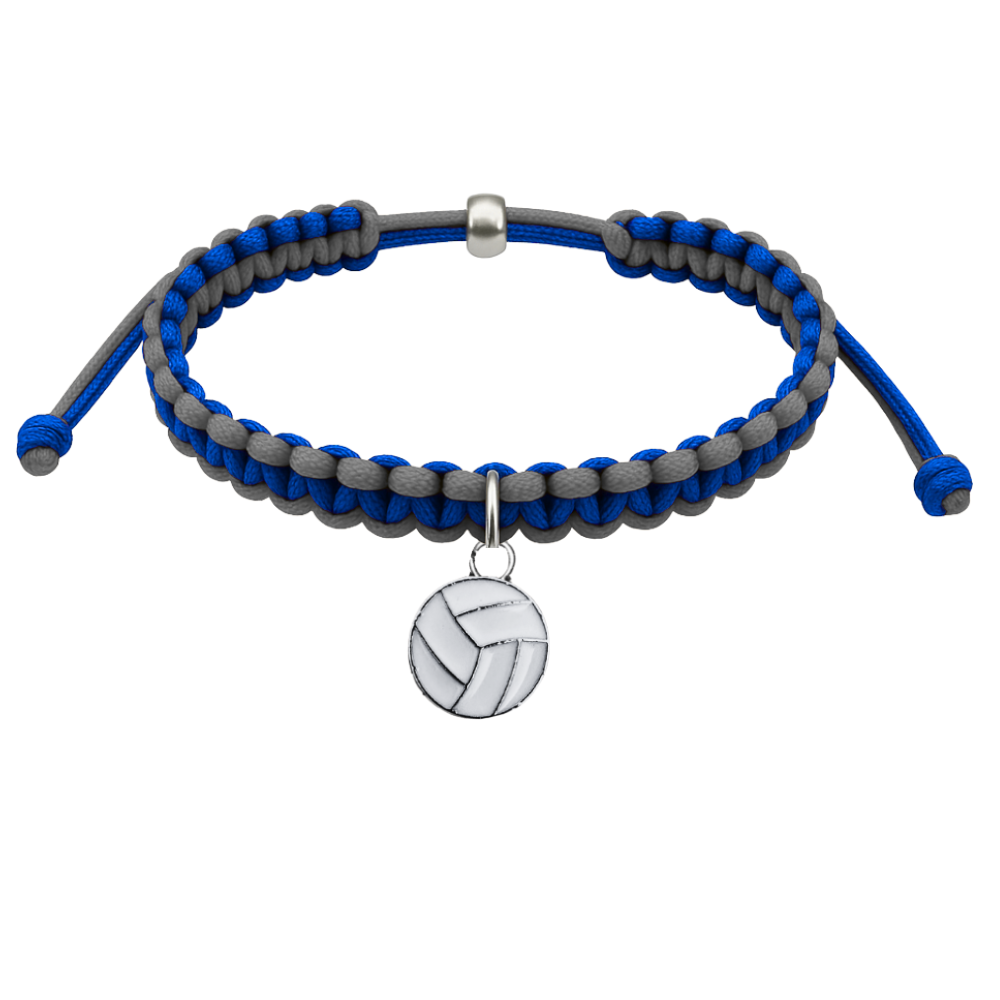 Volleyball Charm Multi Colored Rope Bracelet - Pick Colors