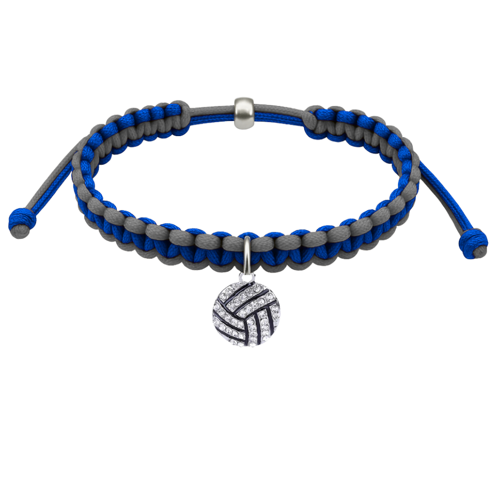Volleyball Charm Multi Colored Rope Bracelet - Pick Colors
