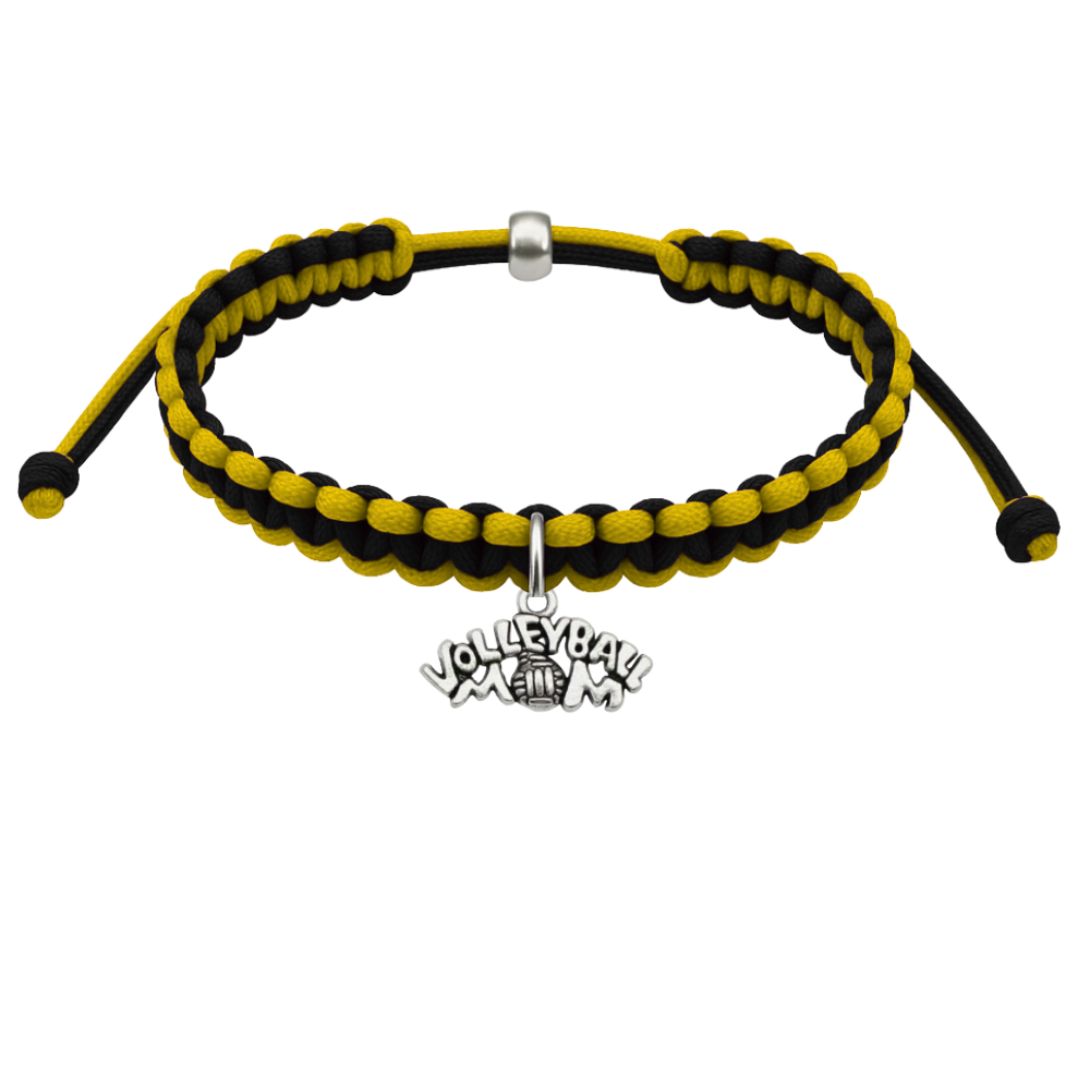 Volleyball Charm Multi Colored Rope Bracelet - Pick Colors