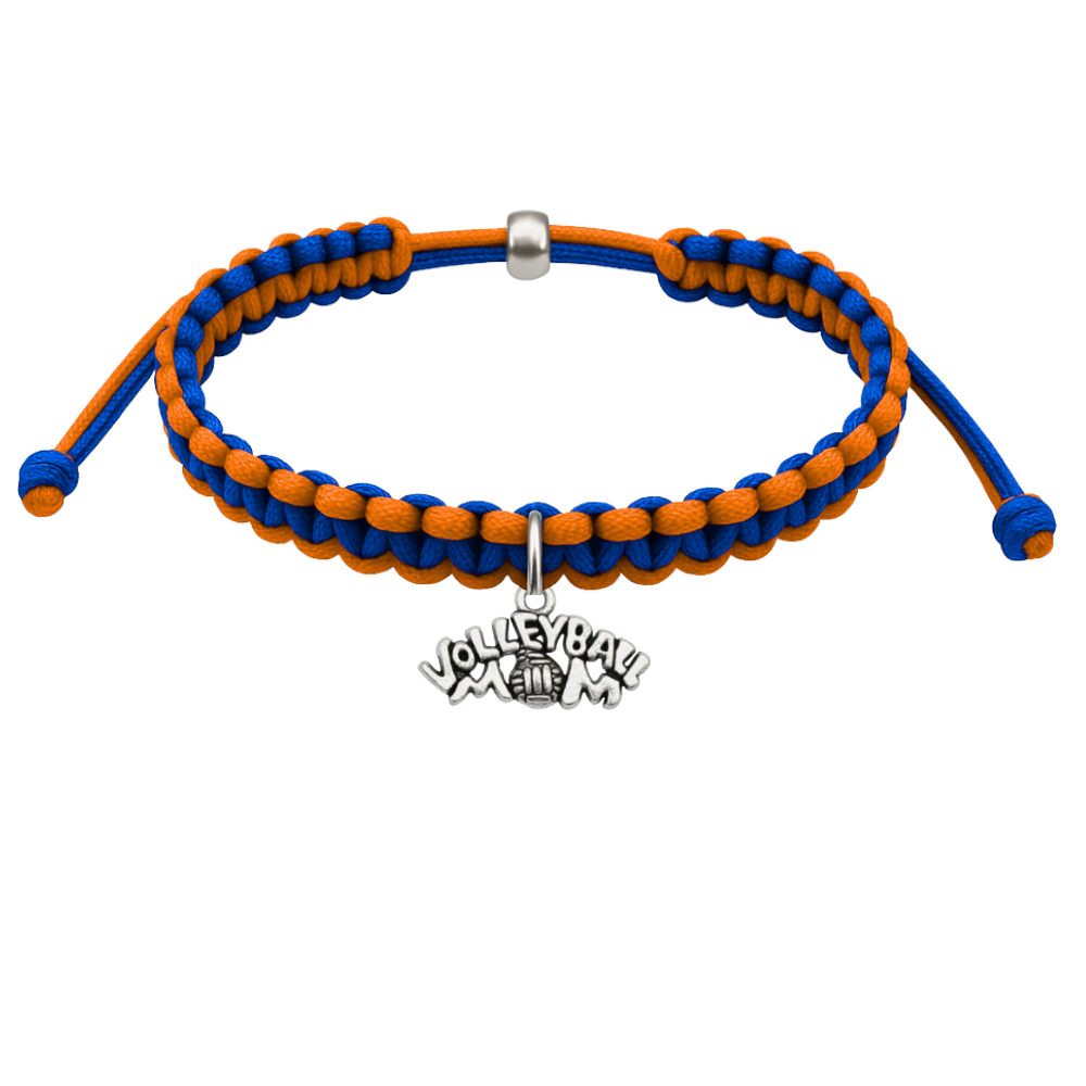 Volleyball Charm Multi Colored Rope Bracelet - Pick Colors