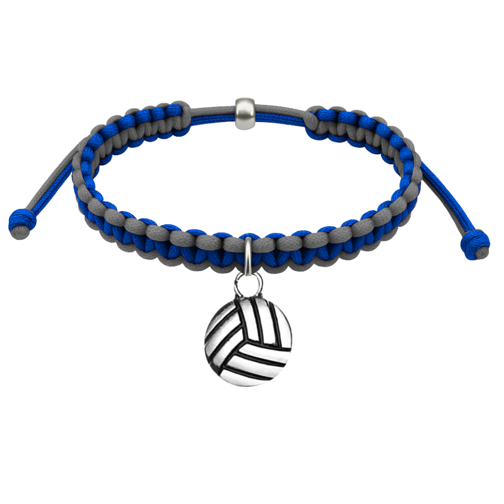 Volleyball Charm Multi Colored Rope Bracelet - Pick Colors