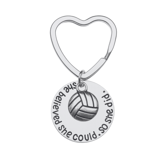 Volleyball She Believed She Could So She Did  Heart Keychain