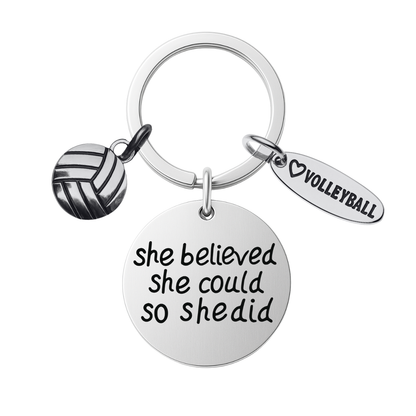 Volleyball She Believed She Could So She Did Keychain