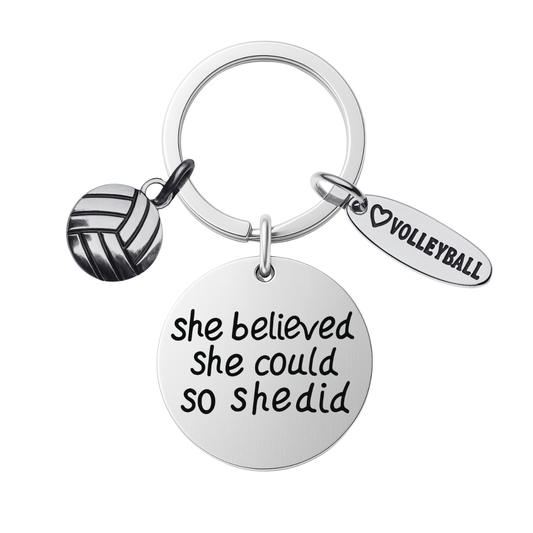 Volleyball She Believed She Could So She Did Keychain