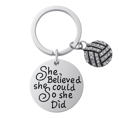 Volleyball She Believed She Could So She Did Keychain