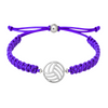 Purple rope volleyball bracelet with detailed charm centerpiece, perfect for youth or adult players