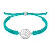 Turquoise volleyball rope bracelet with polished charm, adjustable from 5" to 8", great sporty accessory