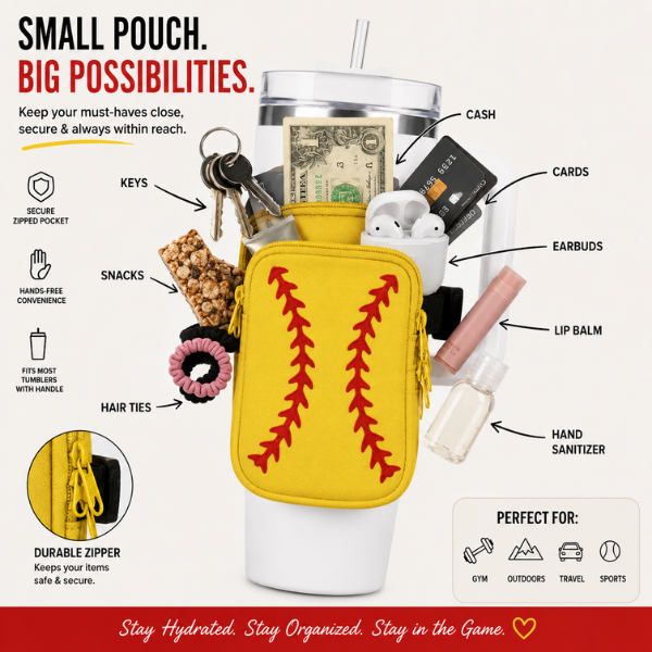 Softball Water Bottle Pouch