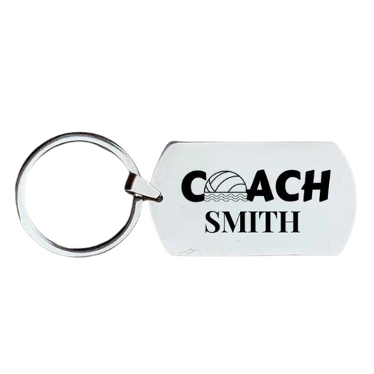 Personalized Waterpolo Coach Keychain