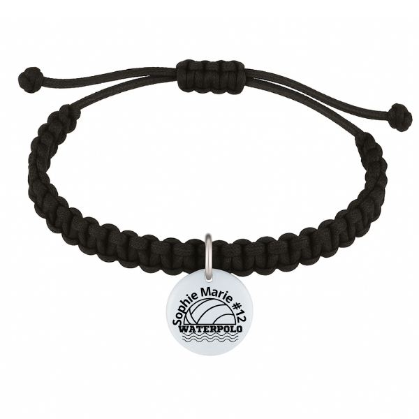 Personalized Waterpolo Stainless Steel Charm Rope Bracelet