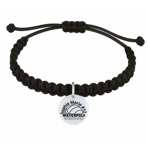 Personalized Waterpolo Stainless Steel Charm Rope Bracelet