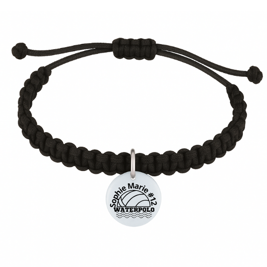 Personalized Waterpolo Stainless Steel Charm Rope Bracelet