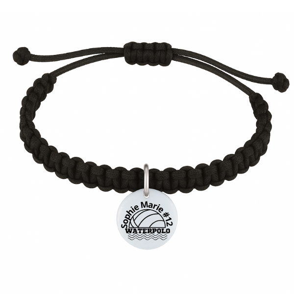 Personalized Waterpolo Stainless Steel Charm Rope Bracelet