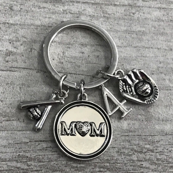 Softball Mom Gift Set - Personalized Keychain & Earrings