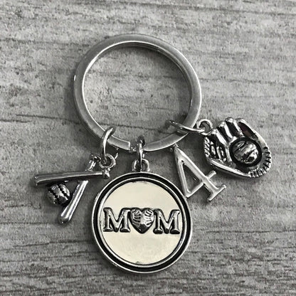 Softball Mom Gift Set - Personalized Keychain & Earrings