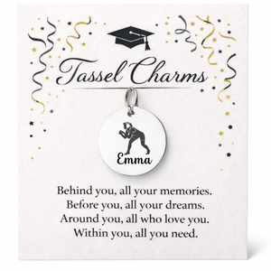 Women Wrestling Engraved Tassel Charm