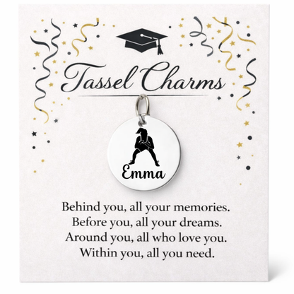 Women Wrestling Engraved Tassel Charm
