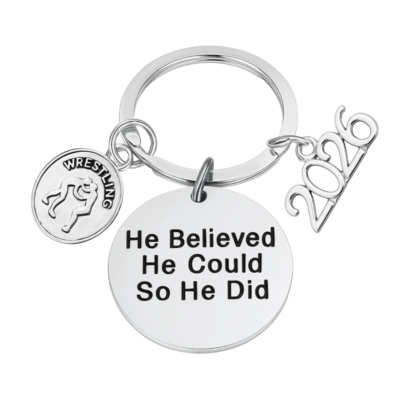 2026 Graduation Keychain- He Believed He Could- Pick Sport