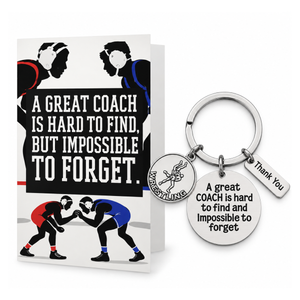 Wrestling Great Coach is Hard to Find Coach Keychain & Card Set
