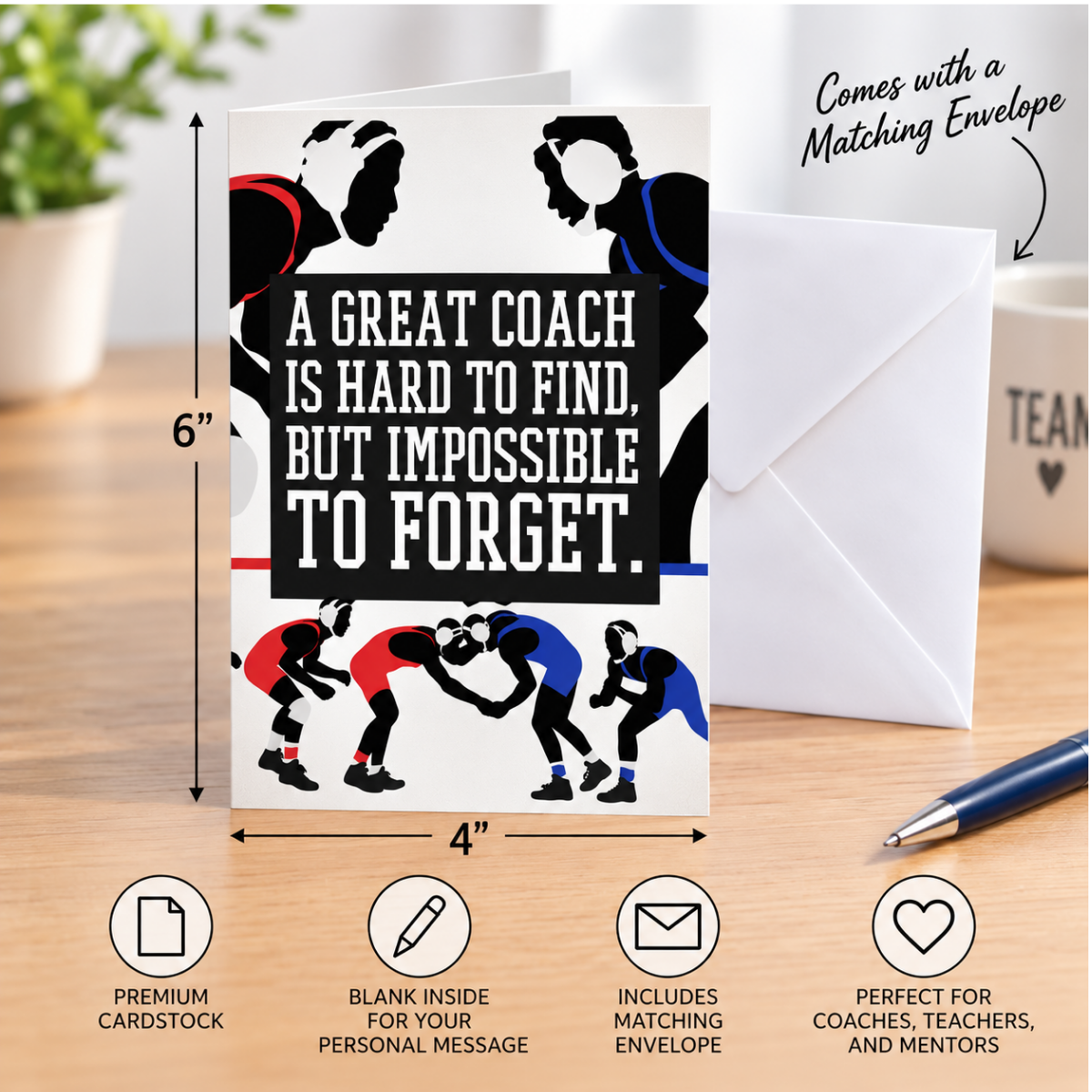Wrestling Great Coach is Hard to Find Coach Keychain & Card Set