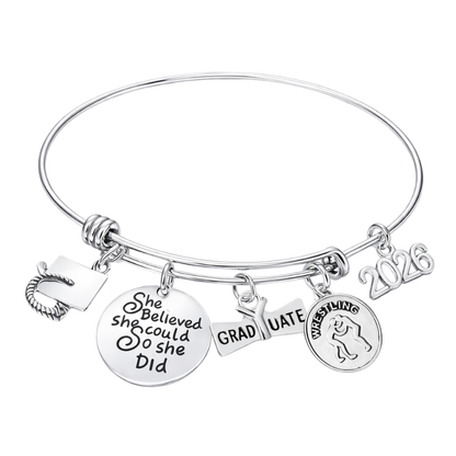 2026 Sports Graduation Bracelet - She Believed She Could- Pick Activity